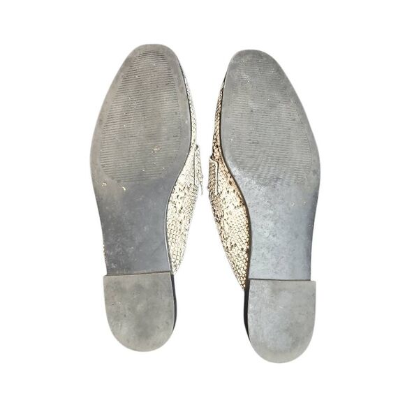 Steve Madden Snakeskin PU Leather Slip-on Kendle Mule Flat Taupe Tan Size 7.5 - Picture 10 of 12